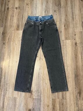 Sandro Women’s Two-Tone Double-Waisted Jeans Size 31